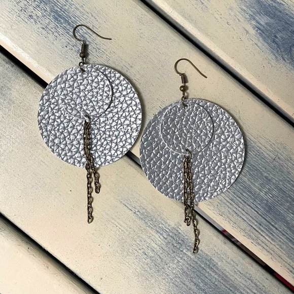 Handmade Faux Leather Earrings - Picture 1 of 1